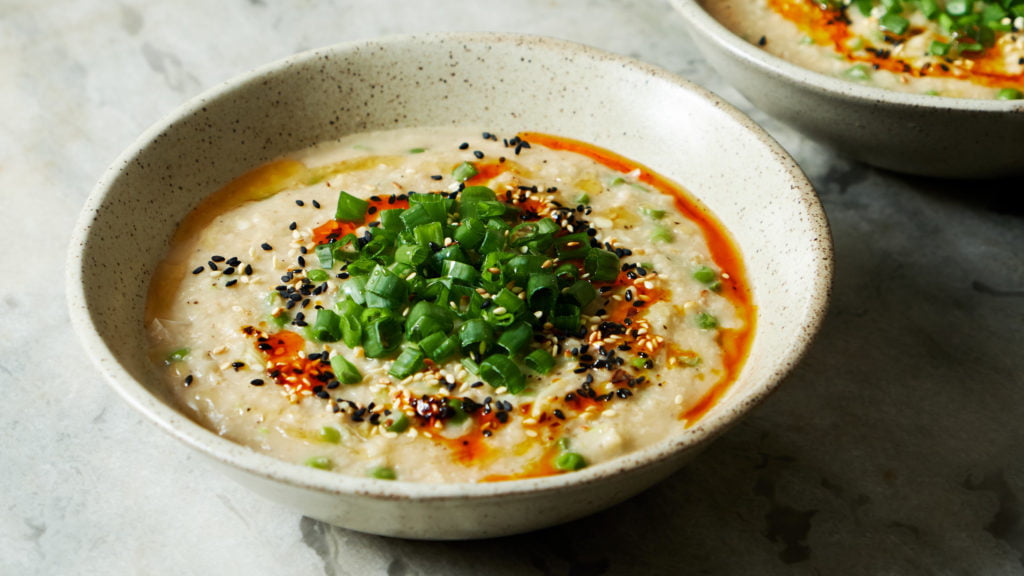 Savory Asian Oat Porridge | DELICIOUS VEGAN Recipe For 2
