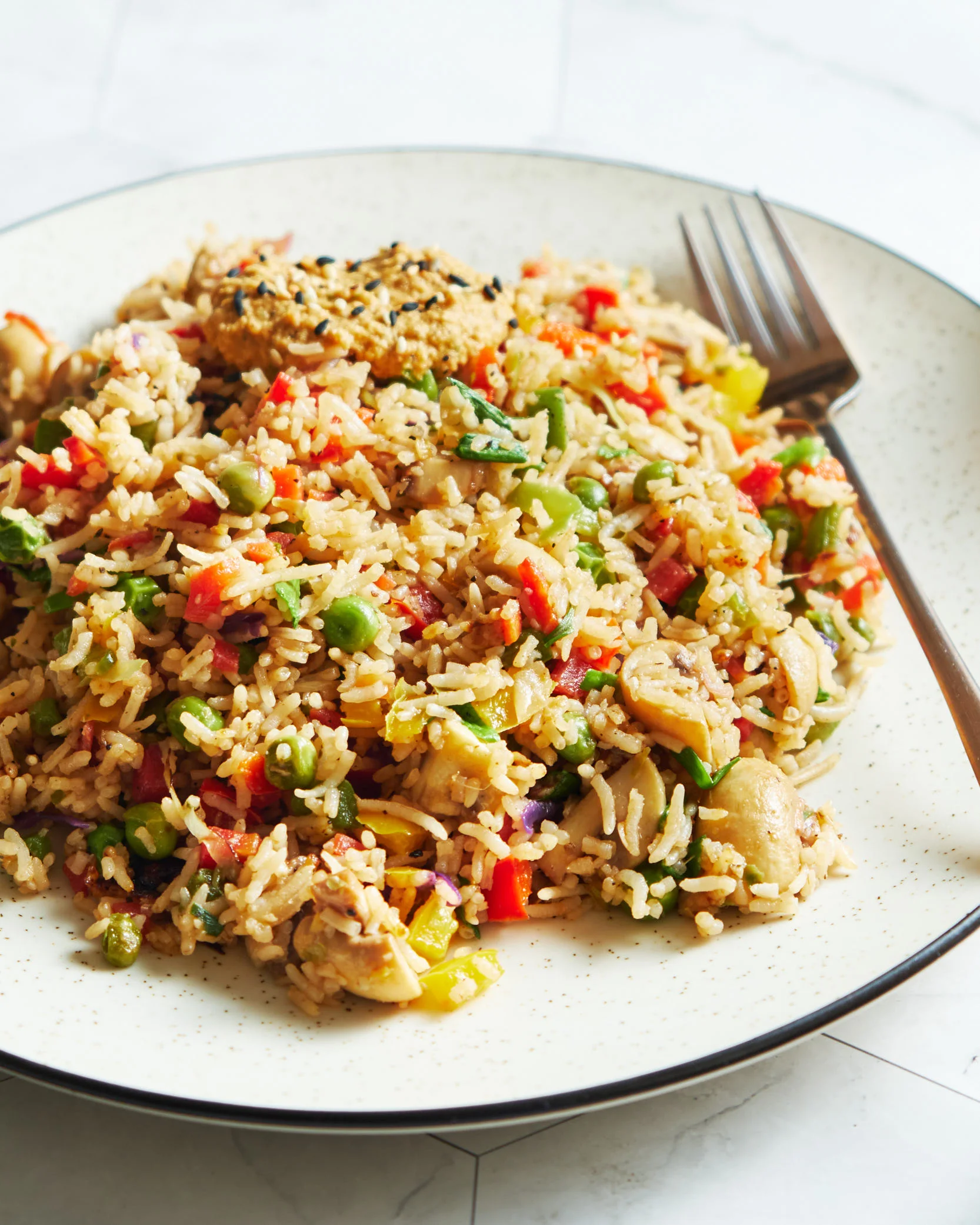 10-min Rainbow Fried Rice (easy one-pot rice cooker recipe