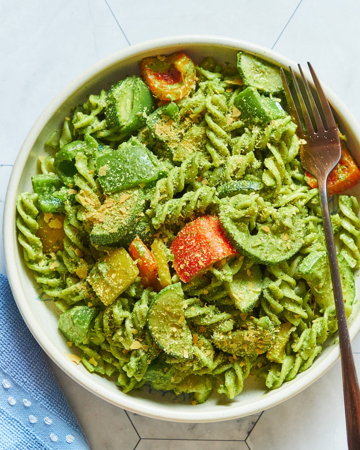 Basil Cilantro Pesto Pasta