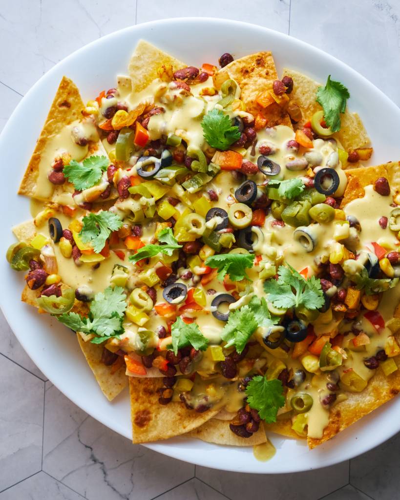 Loaded Nachos with Vegan Cheese Sauce