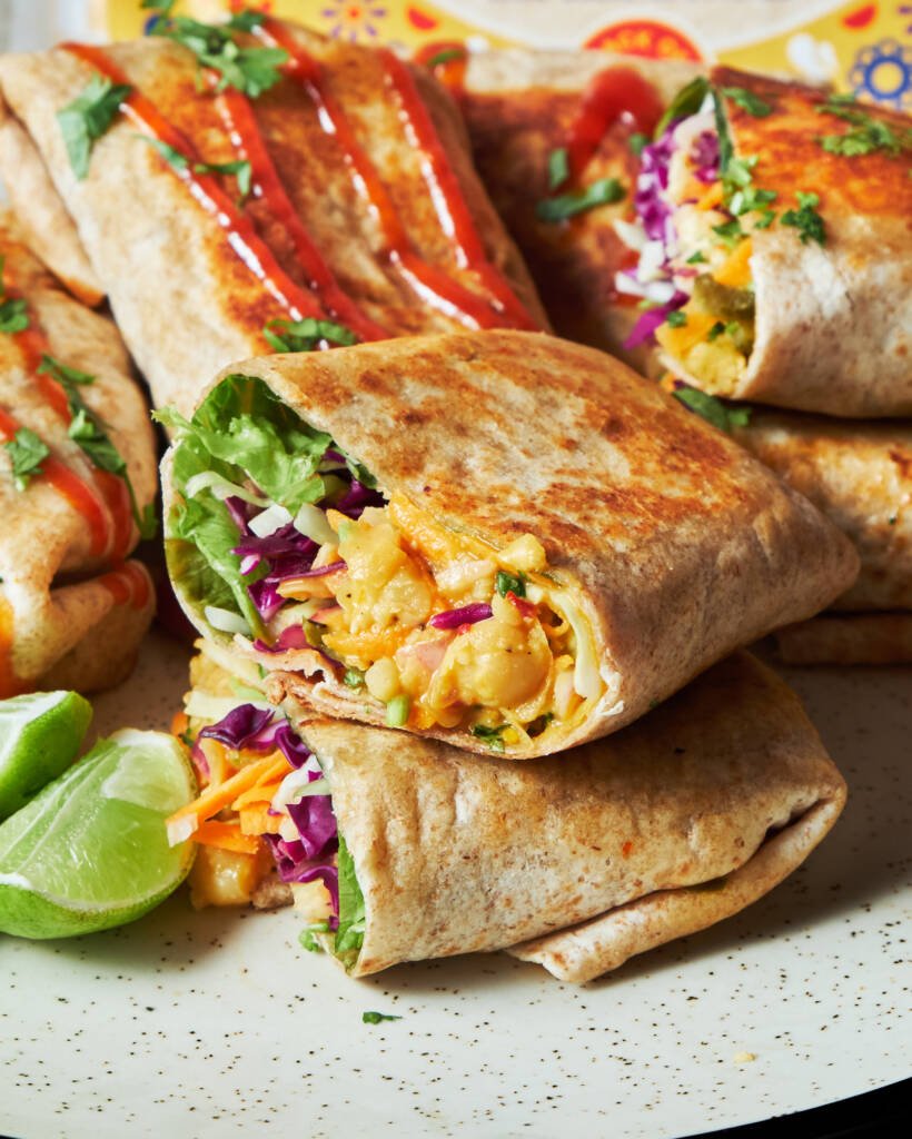 Chickpea Wraps Easy Vegan Recipe Featured