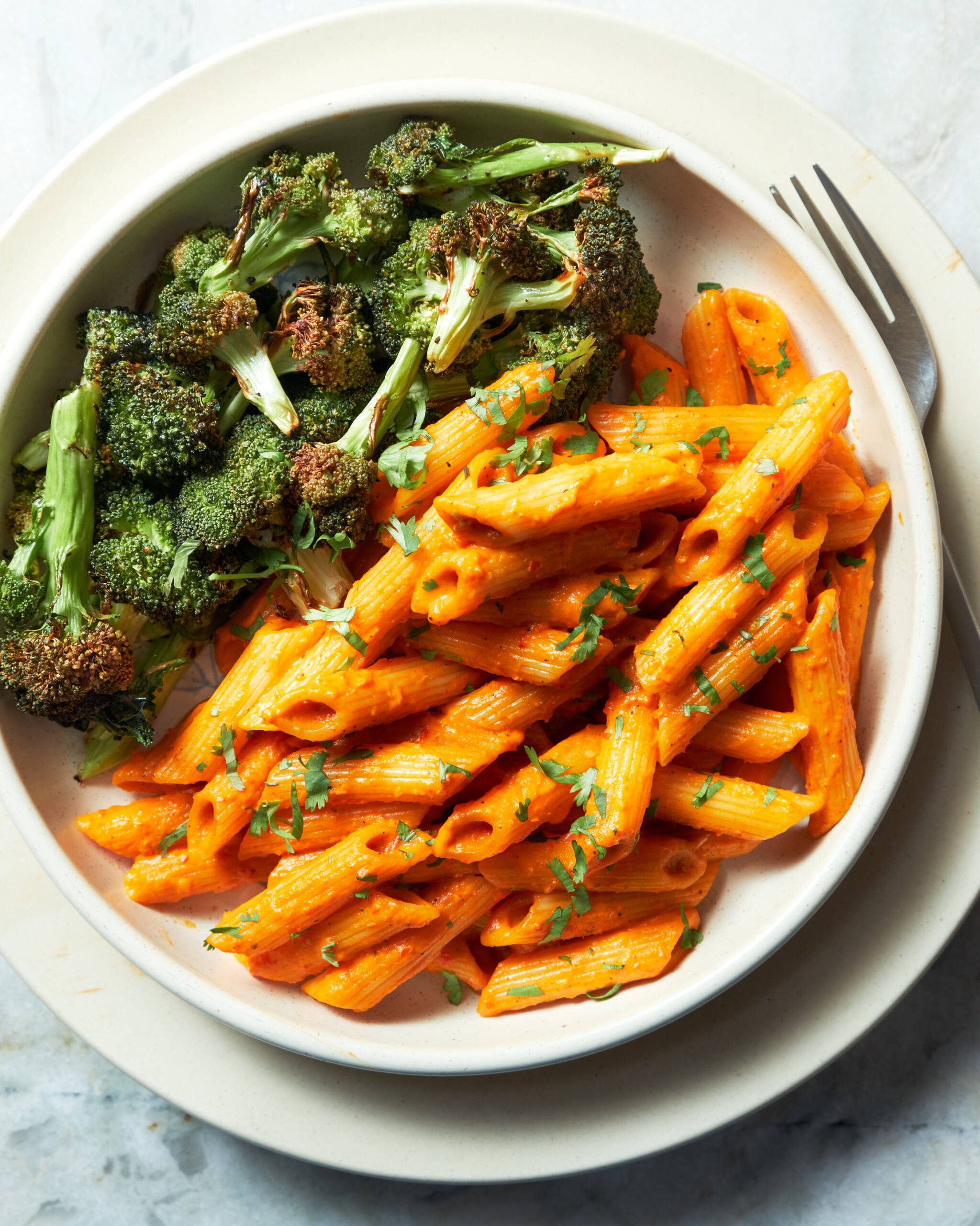 Roasted Red Pepper Pasta Vegan Recipe