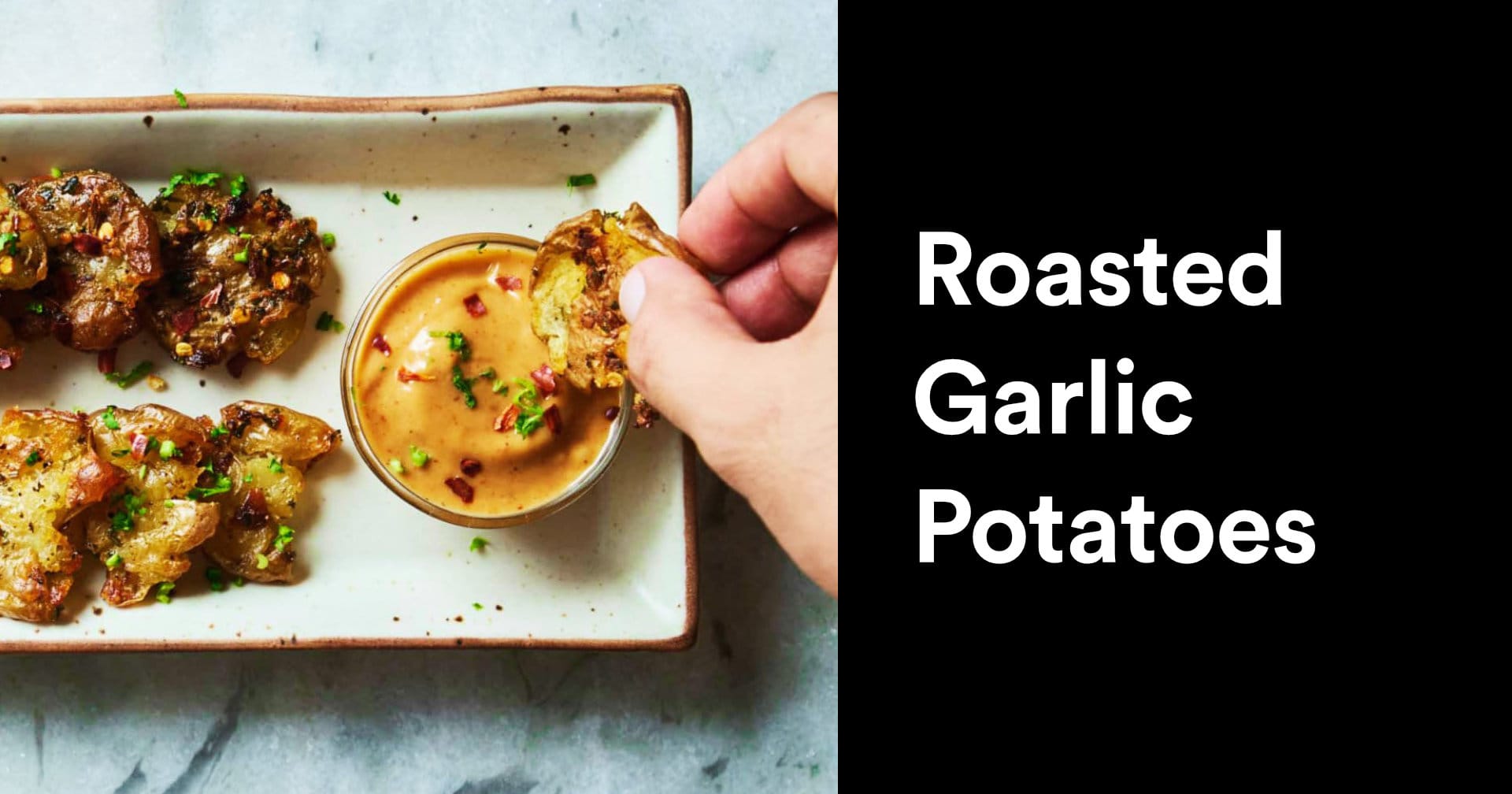 Smashed Roasted Garlic Potatoes : Crispy 6-Ingredient Snack!