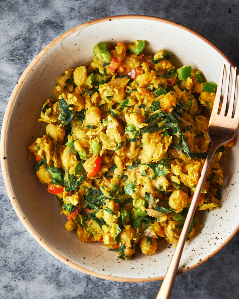 Chickpea Spinach Scramble Recipe Featured Image